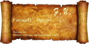 Faragó Ugron névjegykártya